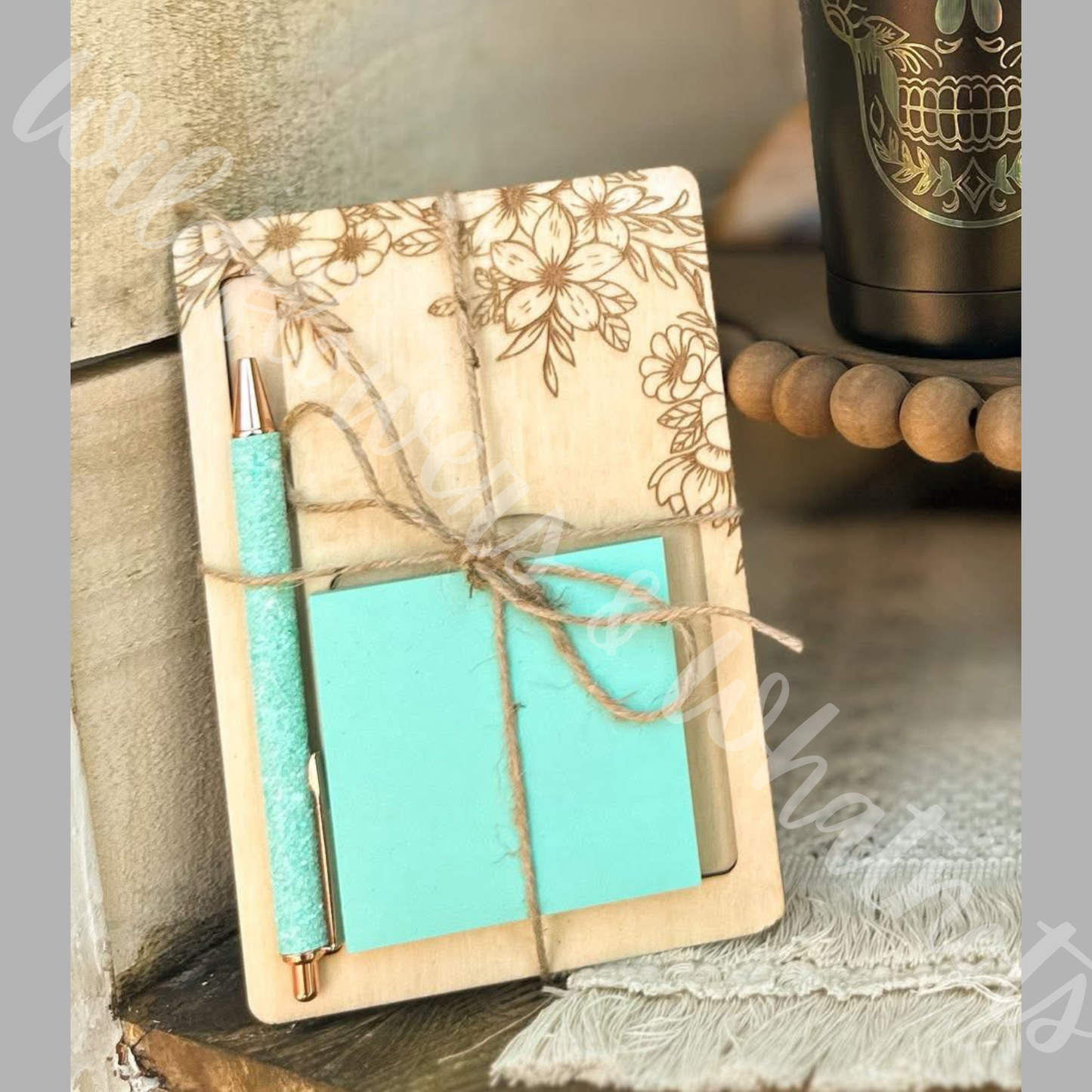 Notepad Holder with Pen Set