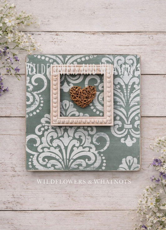 Paisley Twine Heart Framed Plaque