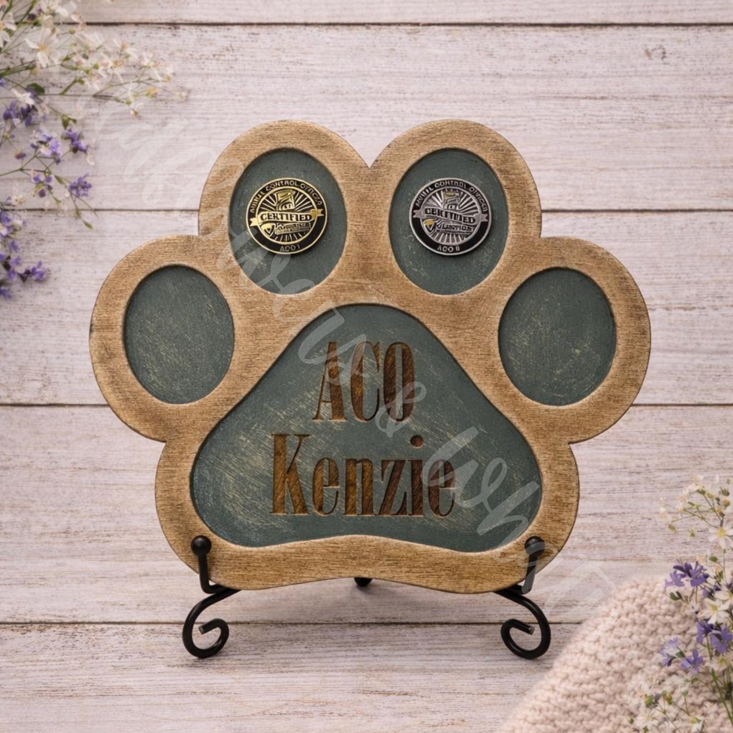Paw Print Layered Wood Plaque