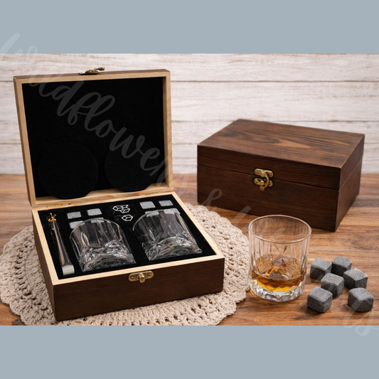 Whiskey Gift Set with Glasses and Stones