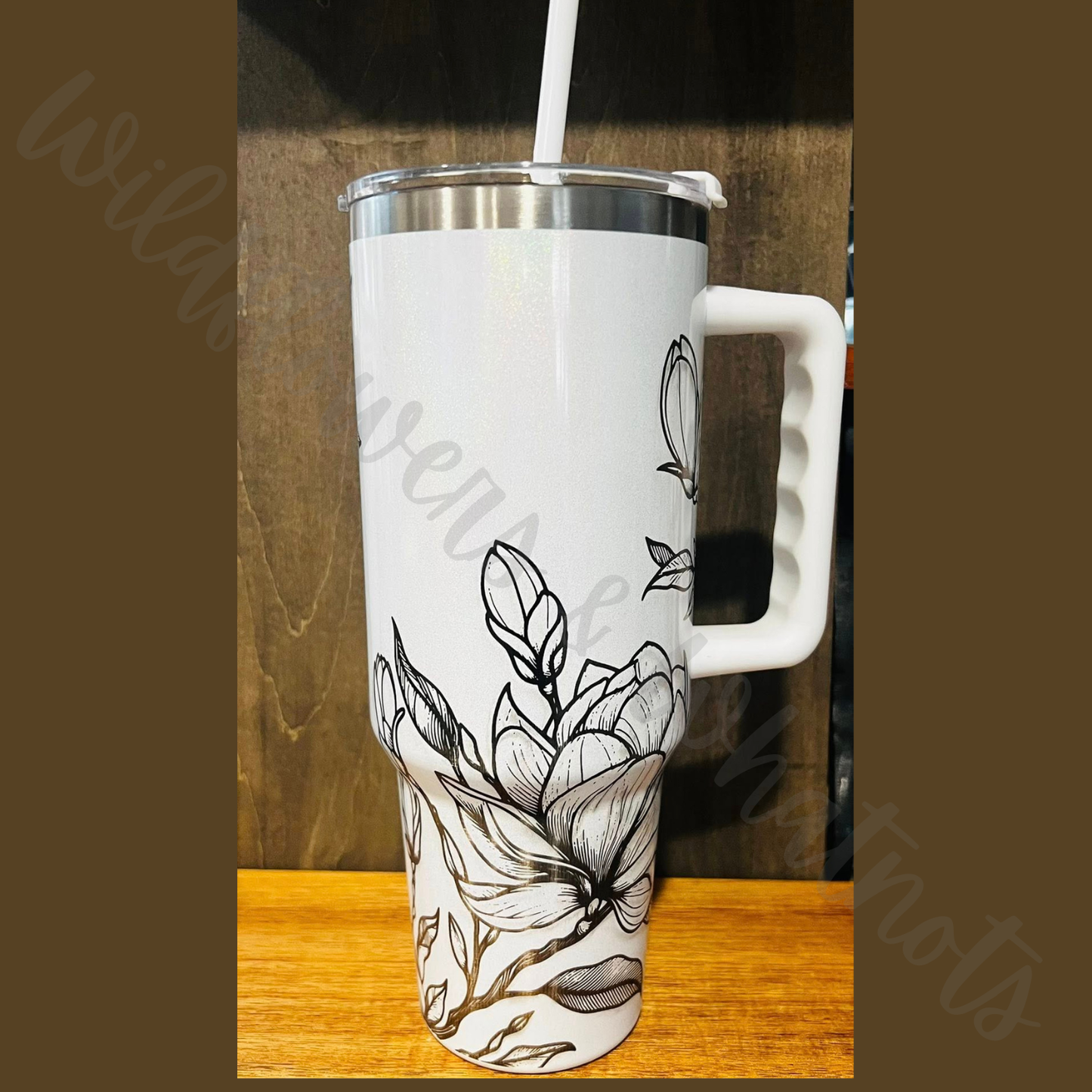 Travel Cup with Handle and Straw