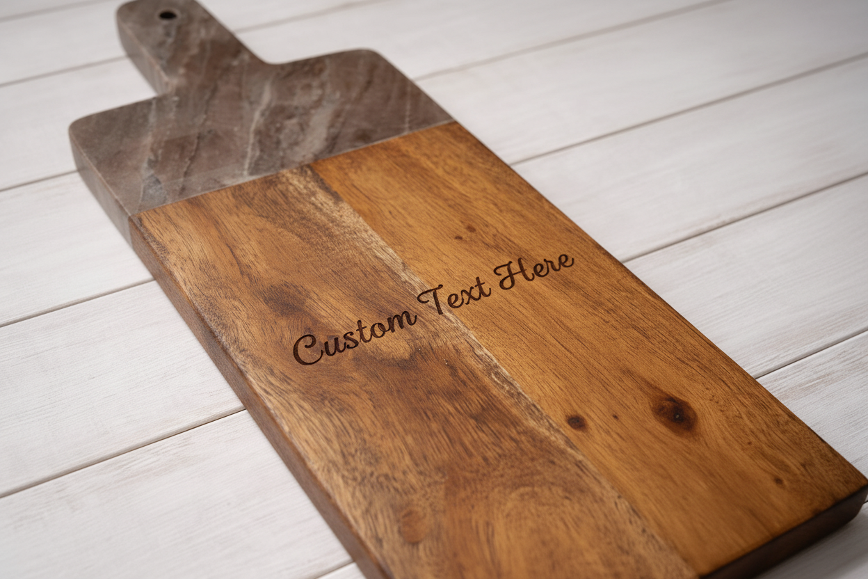 Charcuterie Board with Custom Text Engraving