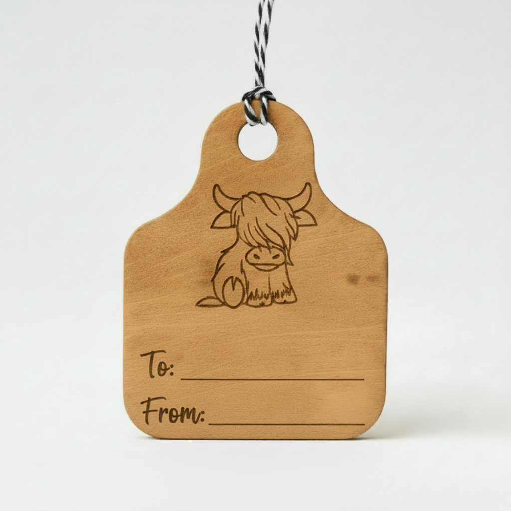 Gift Tag - Cow Above To/From Lines