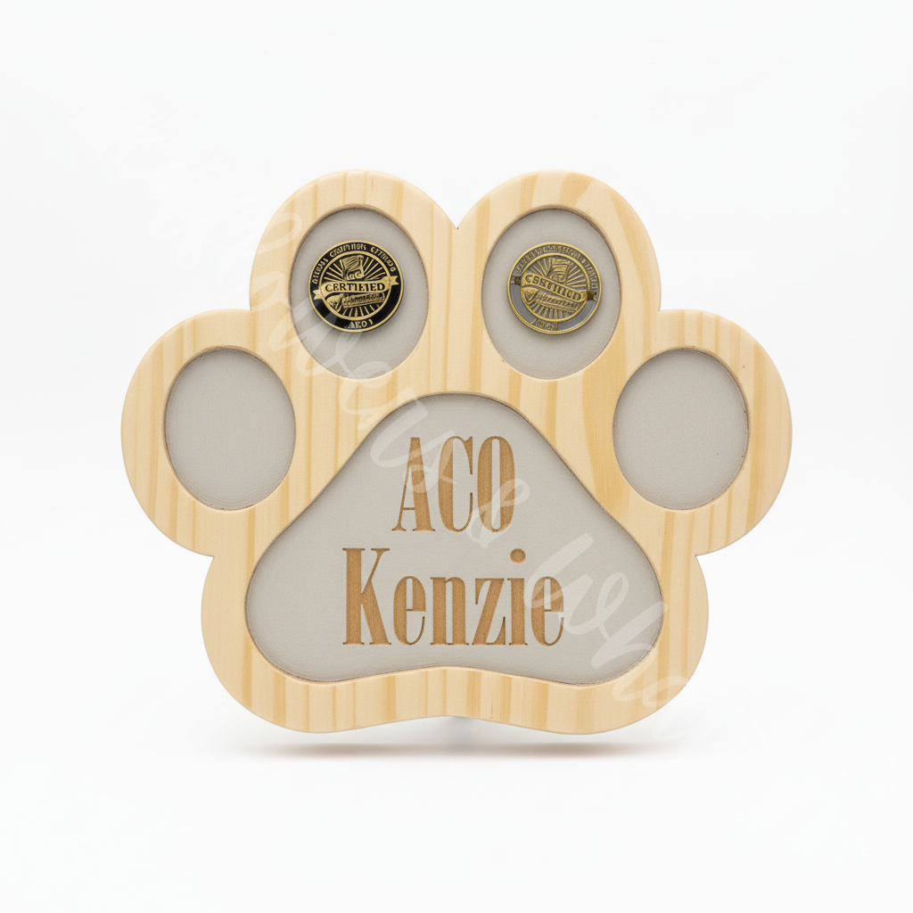 Paw Print Layered Wood Plaque - Natural Pine